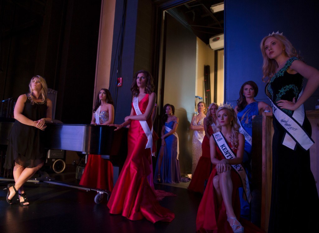 2015 winners and current participants listen to the question segment of peers during the Miss Kentucky Teen USA Pageant which took place in Van Meter on Sunday, February 14, 2016 in Bowling Green, Kentucky.|Ebony Cox