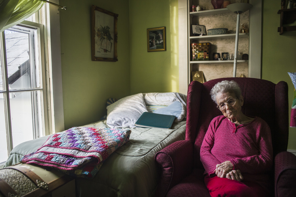 Charlotte Smith is 95 years old, and has been living in Rochester, Kentucky, since 1932. She is the oldest living resident there, and gave birth to her six children in this house that she's living in now.