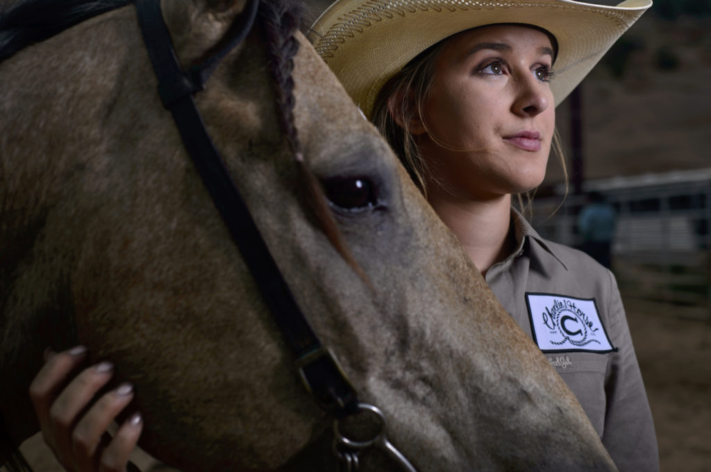 Annie Herring, 16 of Graford, Tx, will competes in Pole bending and Barrel racing in the Best of the Best timed events rodeo in Churchrock, NM. "I came for the experience, I wanted to a new rodeo" Herring said.